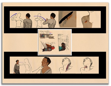 Detailed anatomical diagram supporting forensic evidence analysis